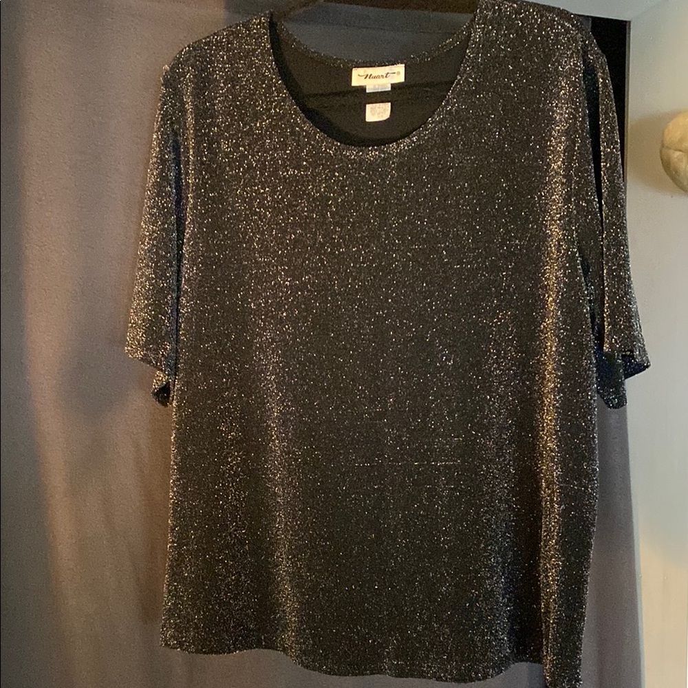 Elegant Black Glitter Top
